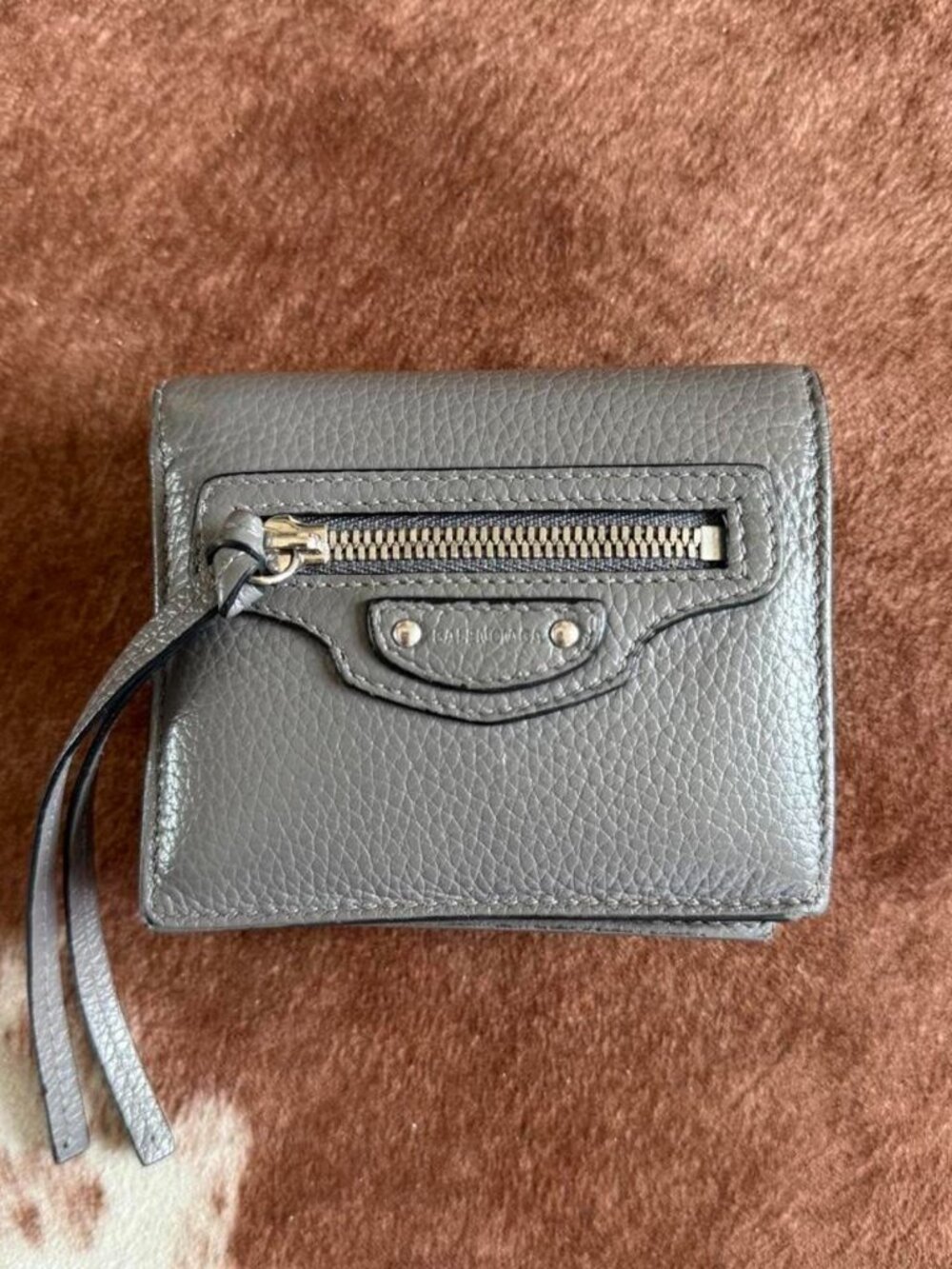 Balenciaga Women's Grey and Brown Wallet-purses